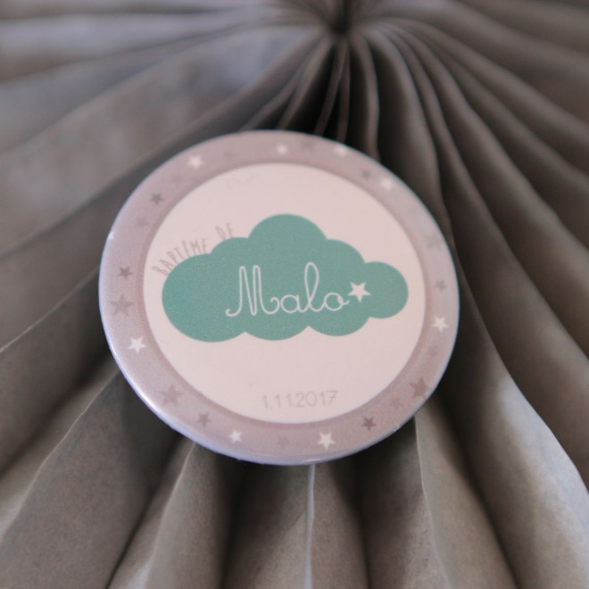 Badge 37mm Nuage Personnalisable
