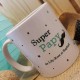 Mug "Super Papy" moustache personnalisable