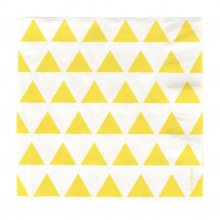 20 serviettes triangles jaunes