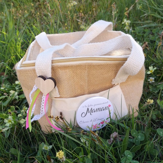 Petit Sac jute Isotherme Maman