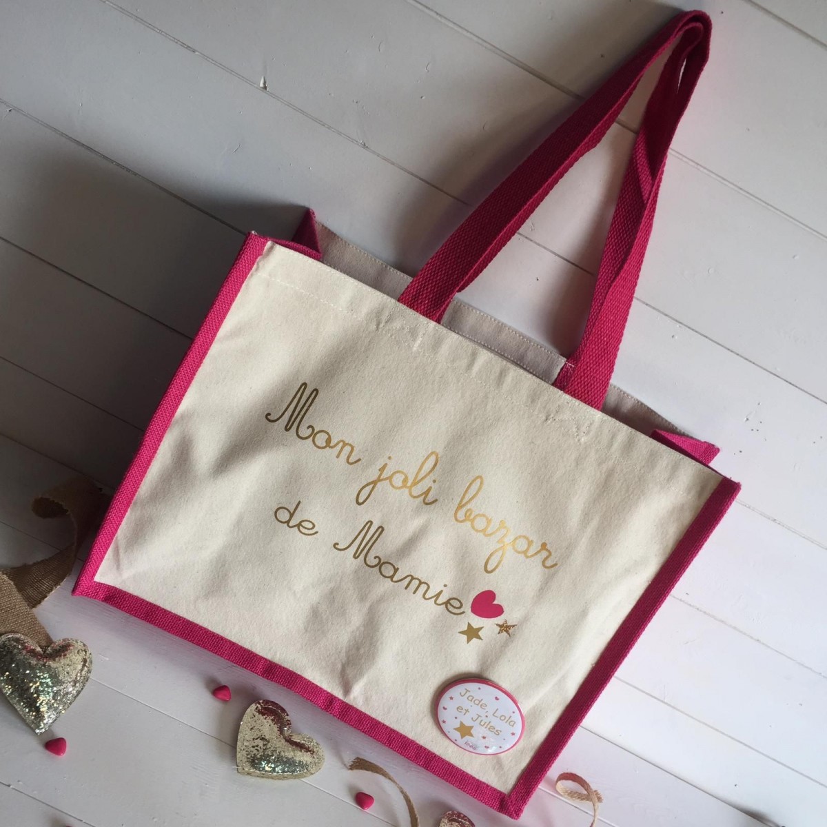 Cadeau nounou - Grand sac personnalisé en broderie avec prénom - idée cadeau  nounou : : Produits Handmade