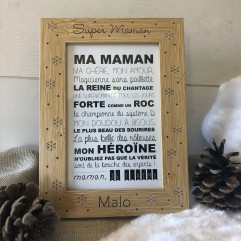 Cadre Super Maman + carte